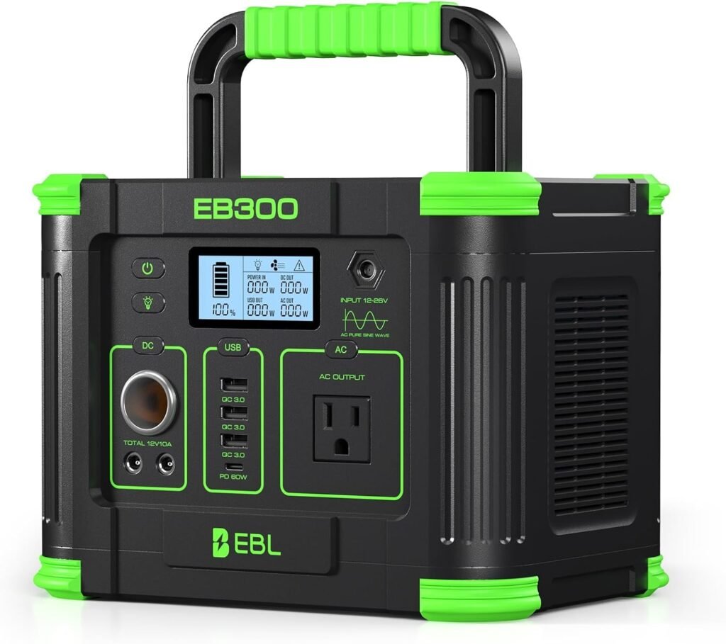 EBL 500W Portable Power Station with 100W Portable Solar Panel 20V, Outdoor Solar Generator 500W(Peak 1000W) Backup Battery Pack Solar Kit for RV/Van Camping Fishing Climbing Road Trip Home Emergency EBL 500W Portable Power Station with 100W Portable Solar Panel 20V, Outdoor Solar Generator 500W(Peak 1000W) Backup Battery Pack Solar Kit for RV/Van Camping Fishing Climbing Road Trip Home Emergency