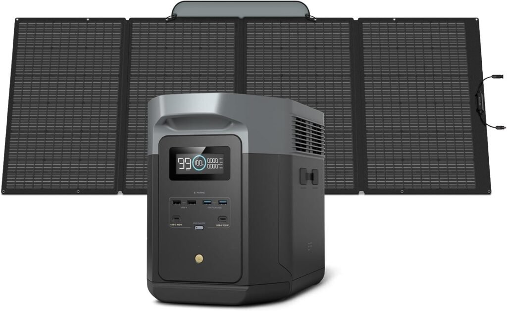 EF ECOFLOW Portable Power Station DELTA Max, 2400W LFP Solar Generator, Full Charge in Hr, 2048Wh Solar Powered Generator for Home Backup(Solar Panel Optional)