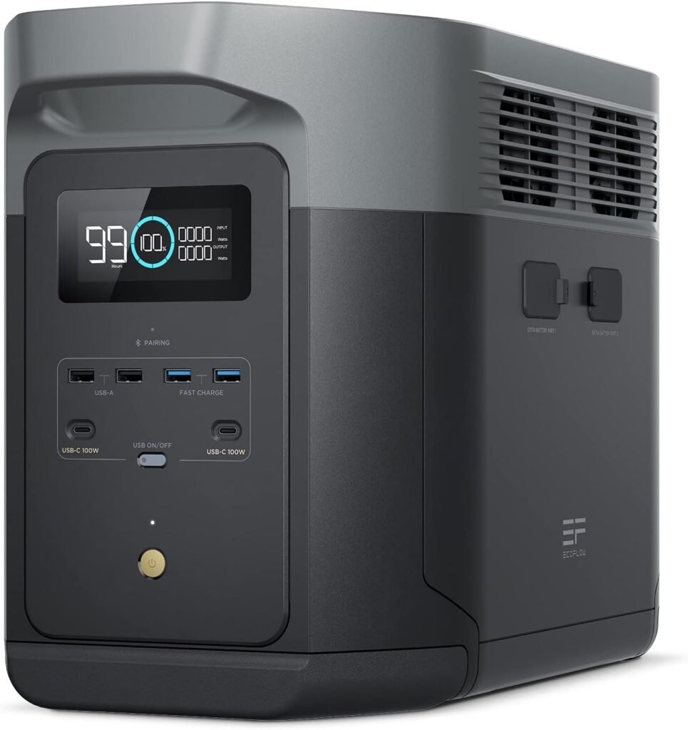EF ECOFLOW Portable Power Station DELTA Max, 2400W LFP Solar Generator, Full Charge in Hr, 2048Wh Solar Powered Generator for Home Backup(Solar Panel Optional)