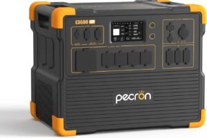PECRON Portable Power Station 3072Wh E3600LFP, 5x3600W AC Outlets Power Station, LiFePO4 Battery Backup Expanded to 18.43kWh, Fast Charging Solar Generator for Home Use, RV, Camping, CPAP, Emergencies