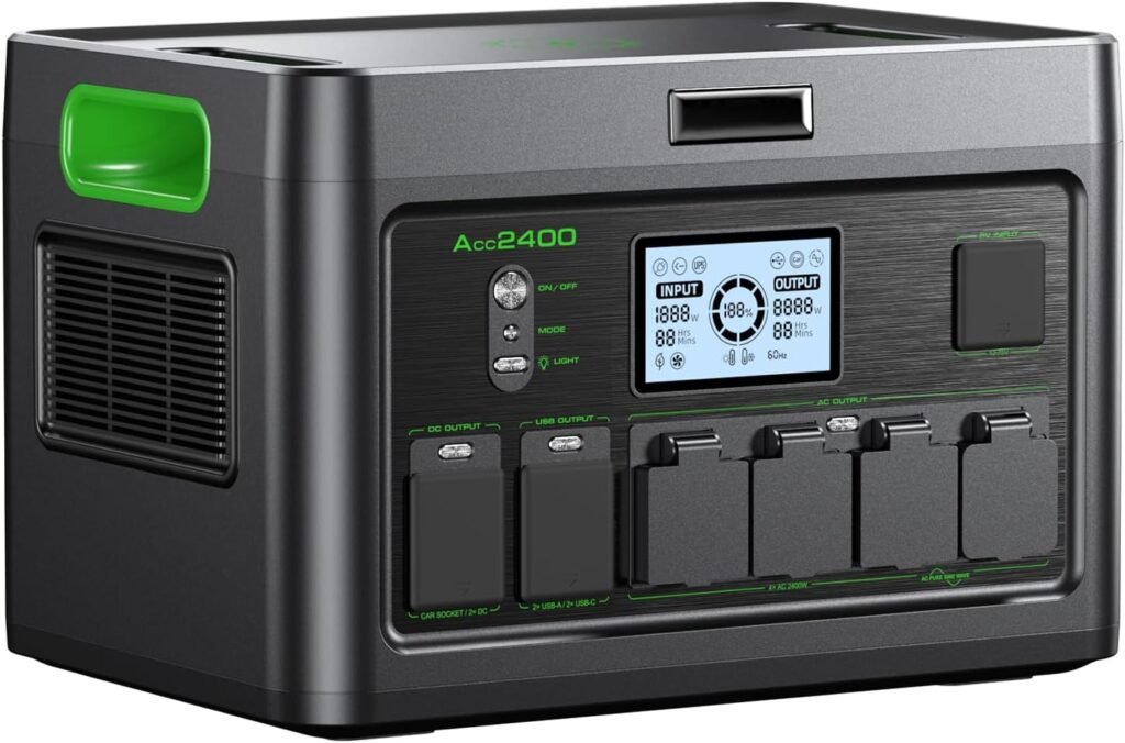 Portable Power Station 330W 288Wh Solar Generator with 60W USB-C PD Fast Charging, Pure Sine Wave AC Outlet, 5W Wireless Charger, LED for Camping, RV, CPAP, Home Emergency Backup, Off-Grid Living