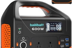 Portable Power Station 600W 293Wh Camping Lithium Battery, Portable Generator for Home Use Emergency Power Station Backup Travel Outdoor 100W PD & 110V Pure Sine Wave AC Outlet