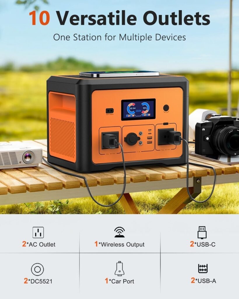 Portable Power Station 600W(Peak 1800W), Solar Generator with 384WH LiFePO4 Battery, Outputs UPS Battery Backup, Generators for Home Use, Camping, Emergency Power Outage, RV, CPAP Portable Power Station 600W(Peak 1800W), Solar Generator with 384WH LiFePO4 Battery, Outputs UPS Battery Backup, Generators for Home Use, Camping, Emergency Power Outage, RV, CPAP