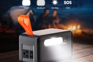 Portable Power Station, PowerUrus 28,000mAh Solar Power Bank, LiFePO4 Battery Backup with 100W/110V AC Outlet, DC & PD Fast Charging, Samll Generator for Dash Cam, Home, Camping, Office, TSA Approved
