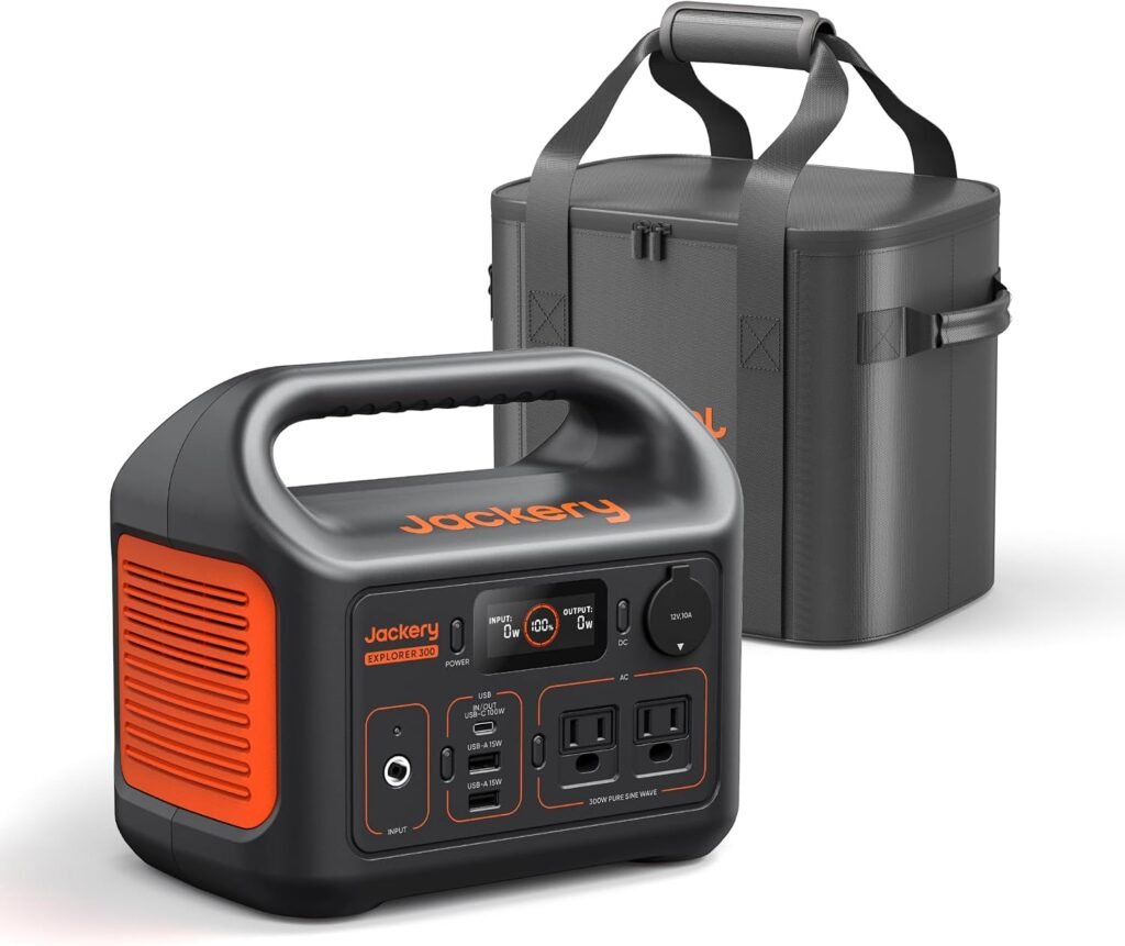 Jackery Portable Power Station Explorer 290, 290Wh Backup Lithium Battery, 110V/200W Pure Sine Wave AC Outlet, Solar Generator (Solar Panel Not Included) for Outdoors Camping Travel Hunting Blackout