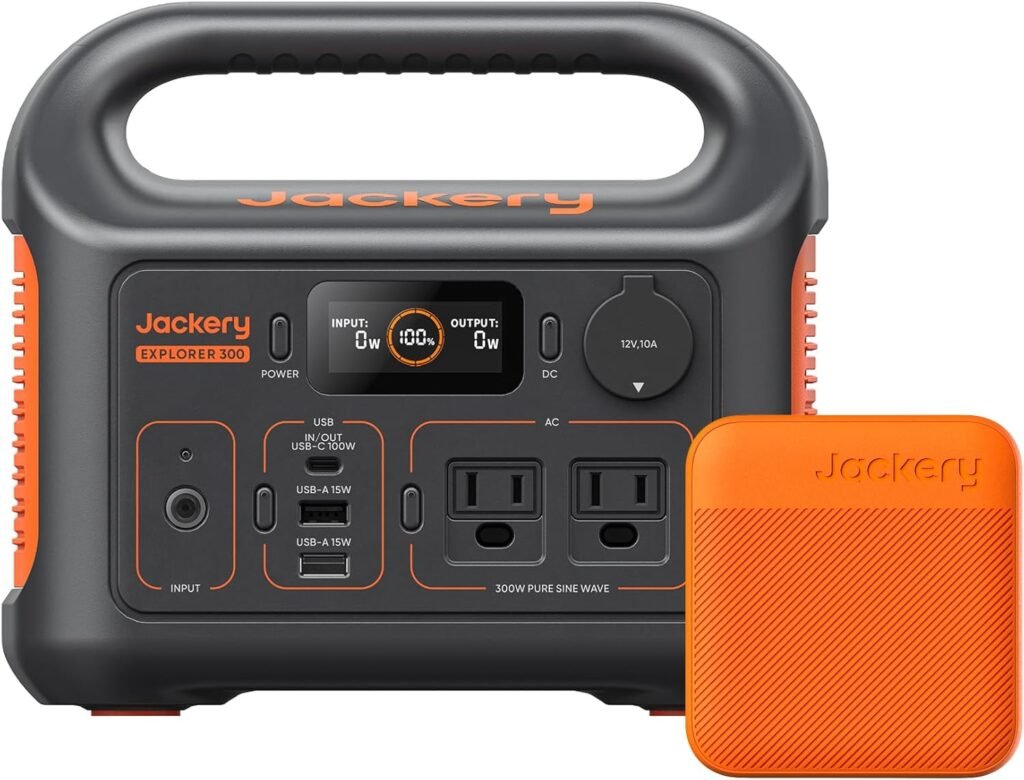 Jackery Portable Power Station Explorer 290, 290Wh Backup Lithium Battery, 110V/200W Pure Sine Wave AC Outlet, Solar Generator (Solar Panel Not Included) for Outdoors Camping Travel Hunting Blackout