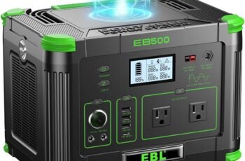 EBL Portable Power Station 500w(Peak 1000W), Camping Solar 519.48Wh Outdoor